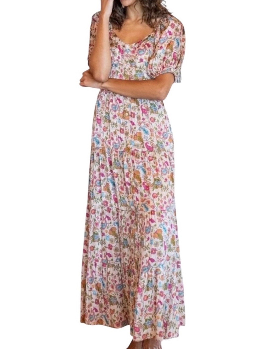 NATURAL LIFE Danielle Maxi Dress in Floral Paisley Petals Print